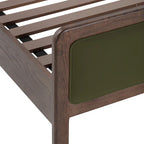 Velvet and ash wood bed