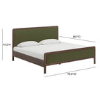 Velvet and ash wood bed