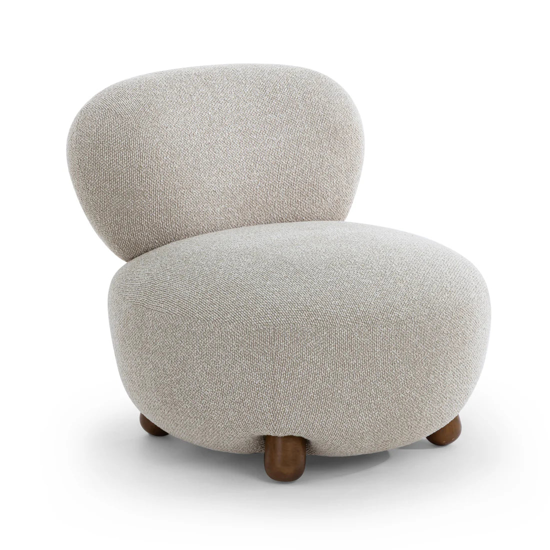 Warm gray plush lounge chair