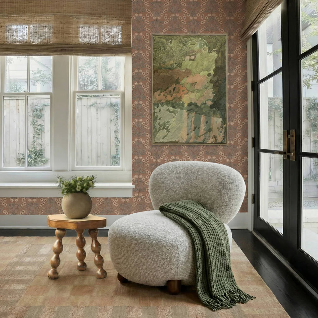 Warm gray plush lounge chair