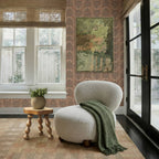 Warm gray plush lounge chair
