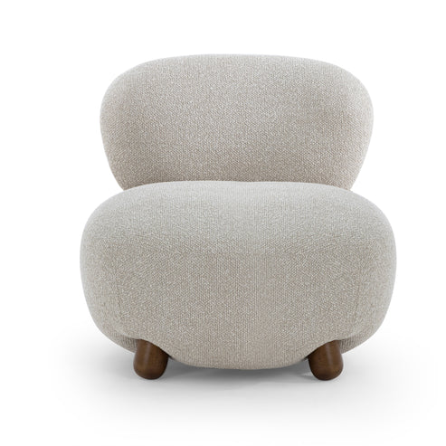 Warm gray plush lounge chair