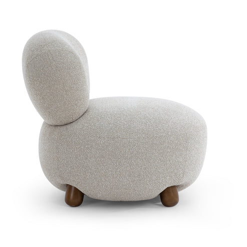 Warm gray plush lounge chair