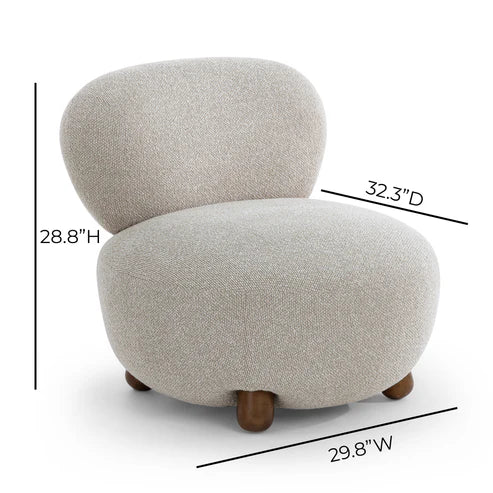 Warm gray plush lounge chair