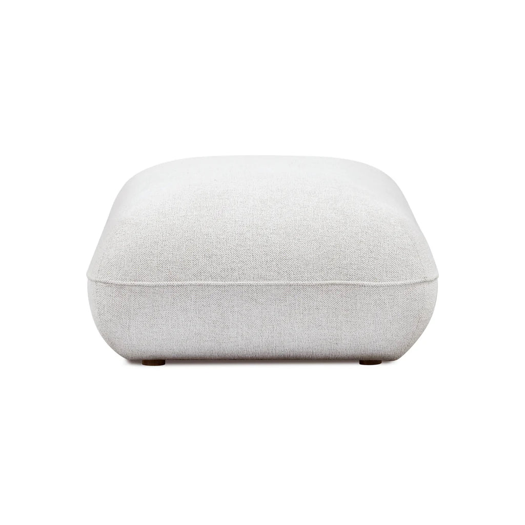 White commercial grade blue chenille footstool