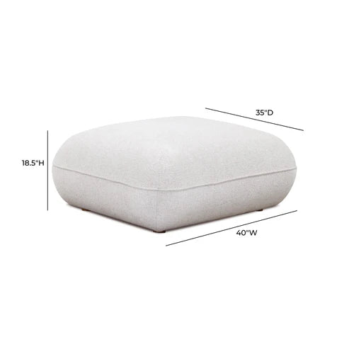 White commercial grade blue chenille footstool