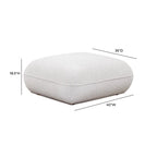 White commercial grade blue chenille footstool