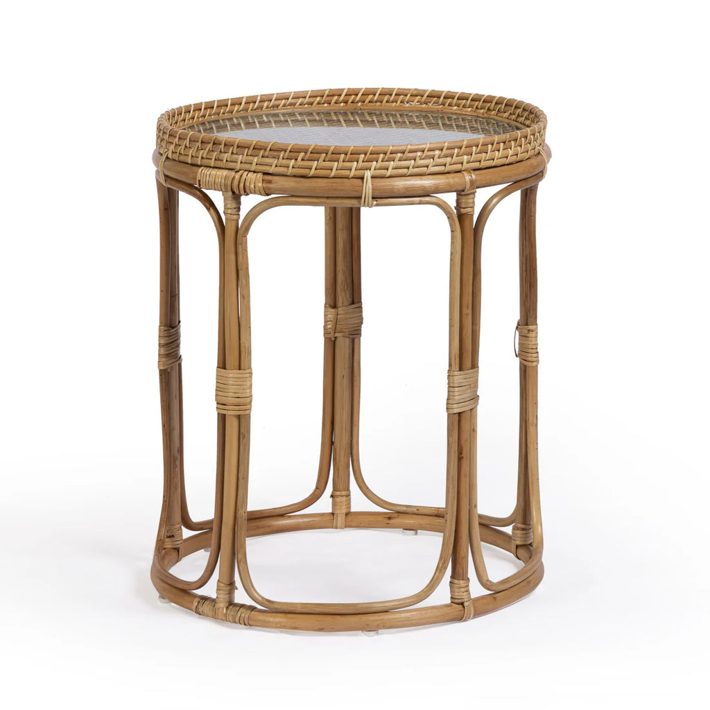 Rattan side table