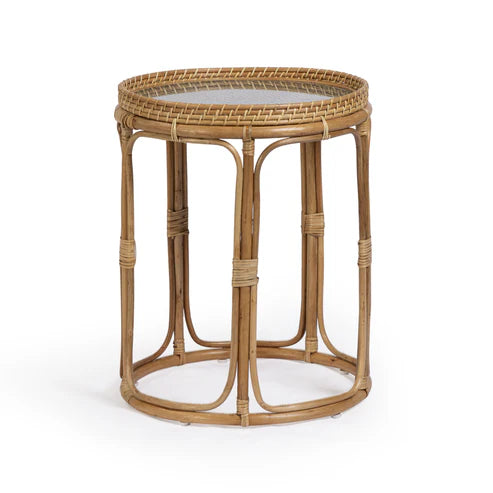 Rattan side table