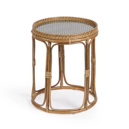 Rattan side table