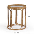 Rattan side table